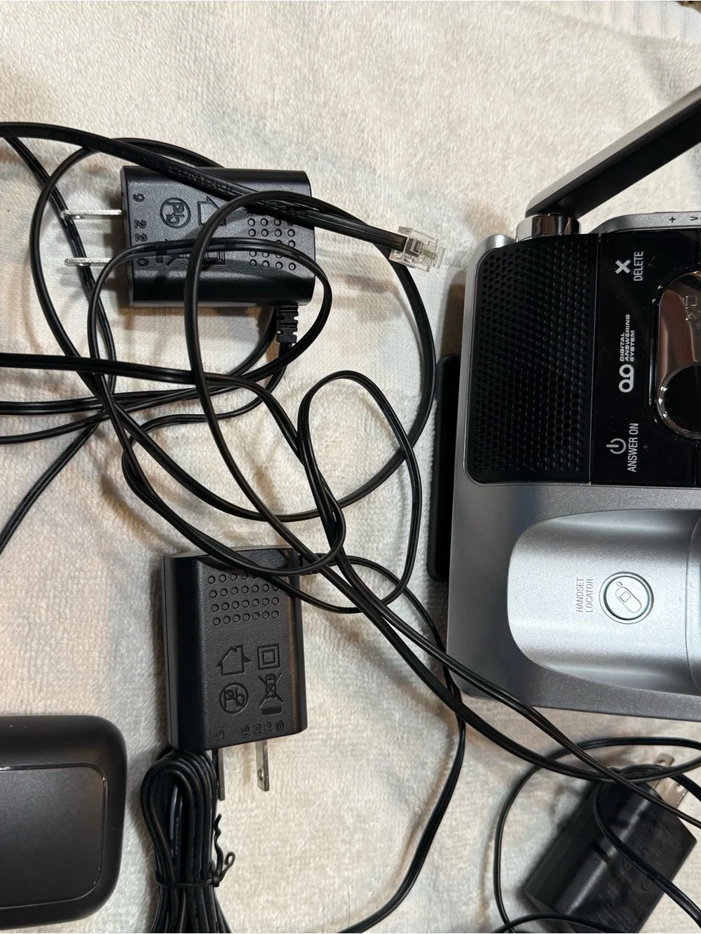 AT&T Silver & Black Cordless Phone System with 3 Handsets